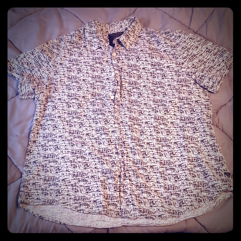 Guess Jeans L.A. Button Down All Over Print Shirt
